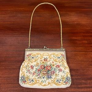 1960’s-70’s Handmade Floral Tapestry purse.